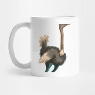 Cute Ostrich Drawing Mug